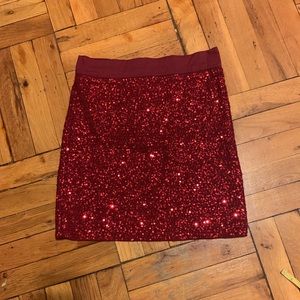 Alice + Olivia Red Sequin Skirt